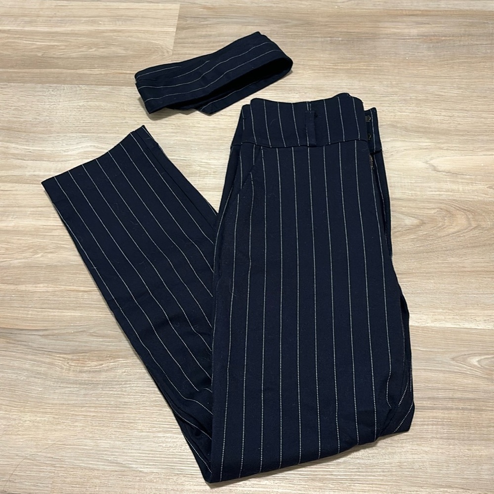 Abercrombie & Fitch High Rise Pinstripe Trousers